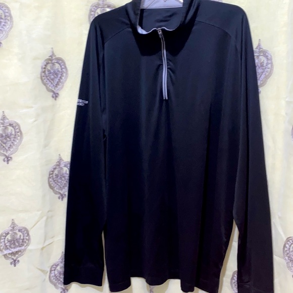 MEN OMNI HOTEL & RESORTS BLACK PARTIAL ZIP ATHLETIC TOP LONG SLEEVES SZ XL